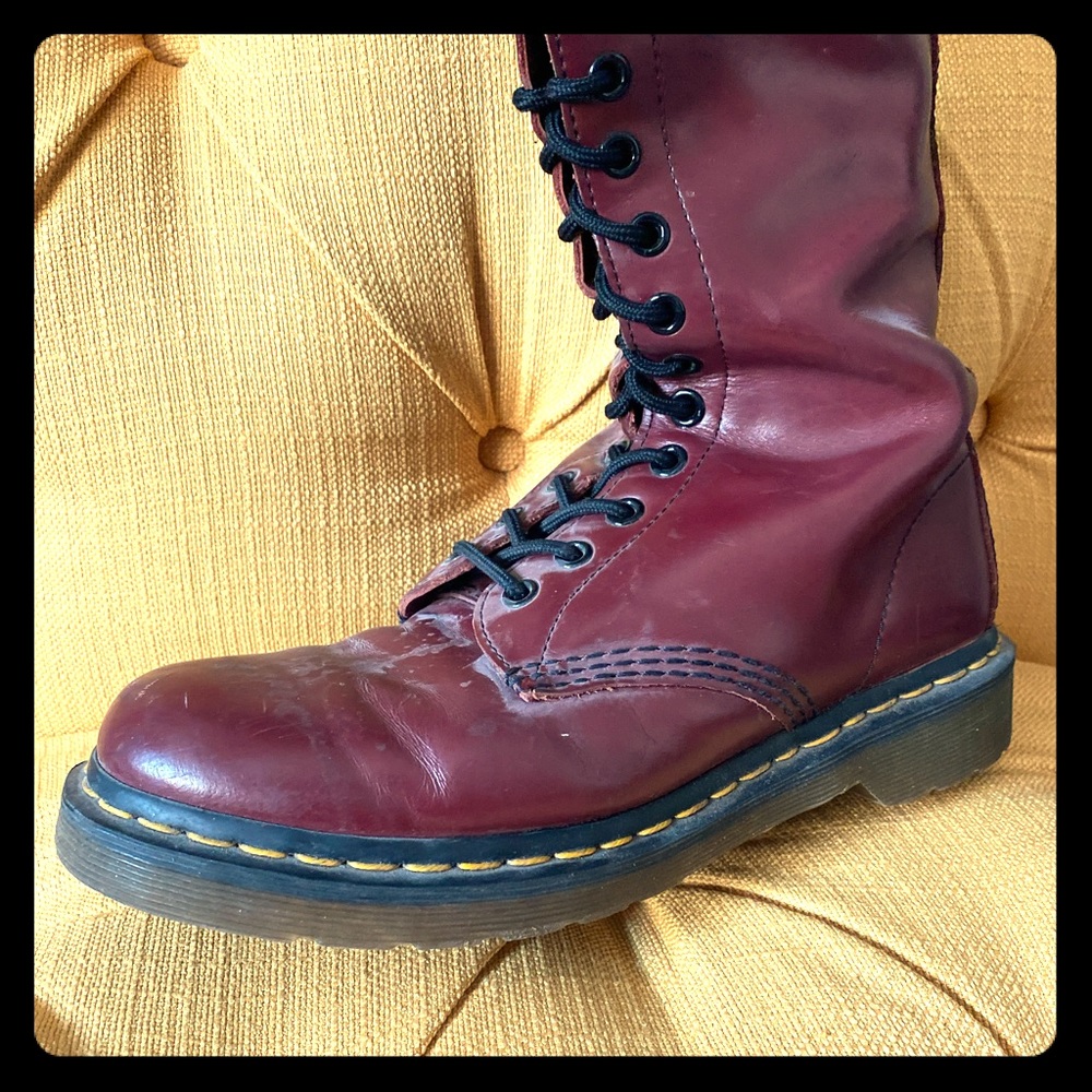 Burgundy 20-eyelet Dr. Marten Boots